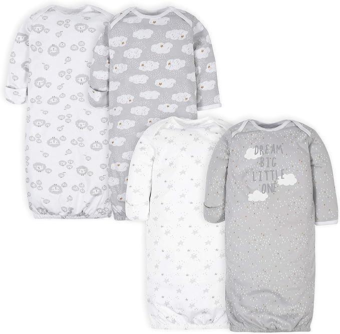 Pack Of 4 Sleeper Gowns For Baby With Cool Graphics-Children Cloth Shop