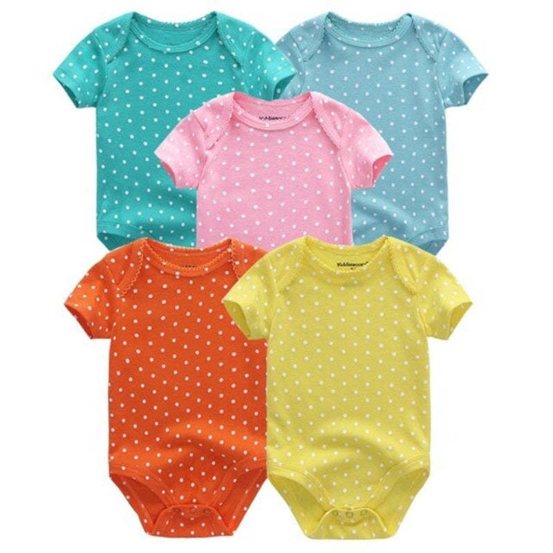5Pcs Multicolor Unicorn Girls Bodysuit Sets-Children Cloth Shop