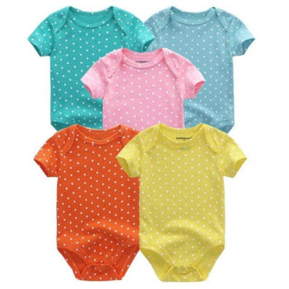 5Pcs Multicolor Unicorn Girls Bodysuit Sets-Children Cloth Shop