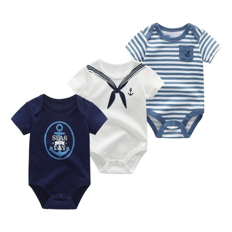 3 Pieces Cotton Romper Baby Bodysuit Set-Children Cloth Shop