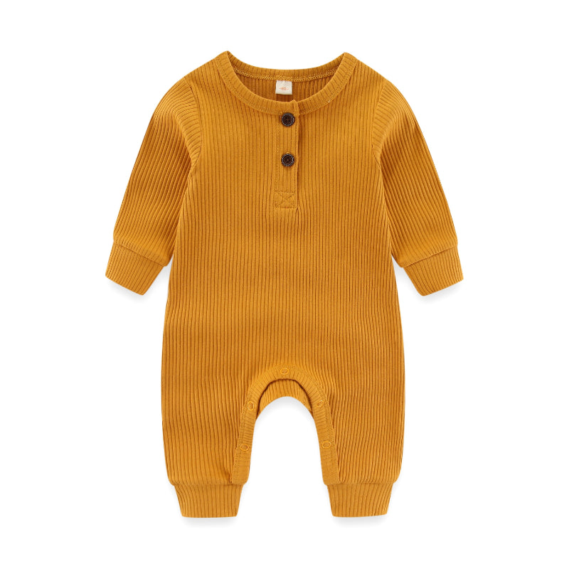 Solid Long Sleeves Cotton Bodysuit For Infants-Children Cloth Shop