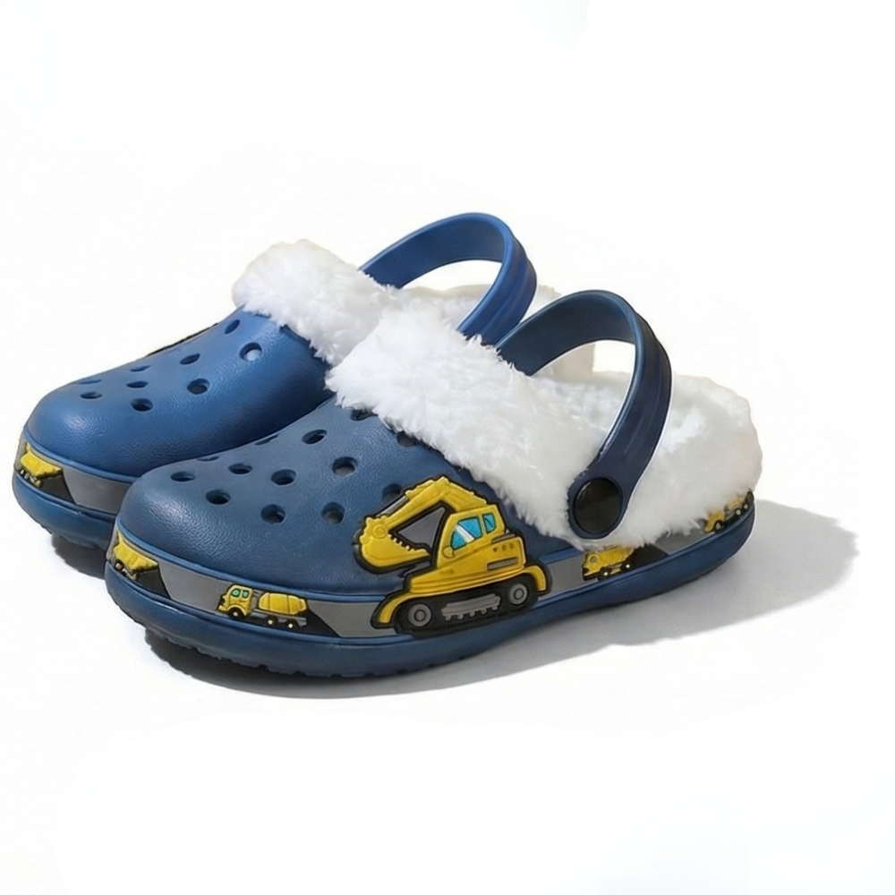Cozy Clogs With Construction Vehicle Design