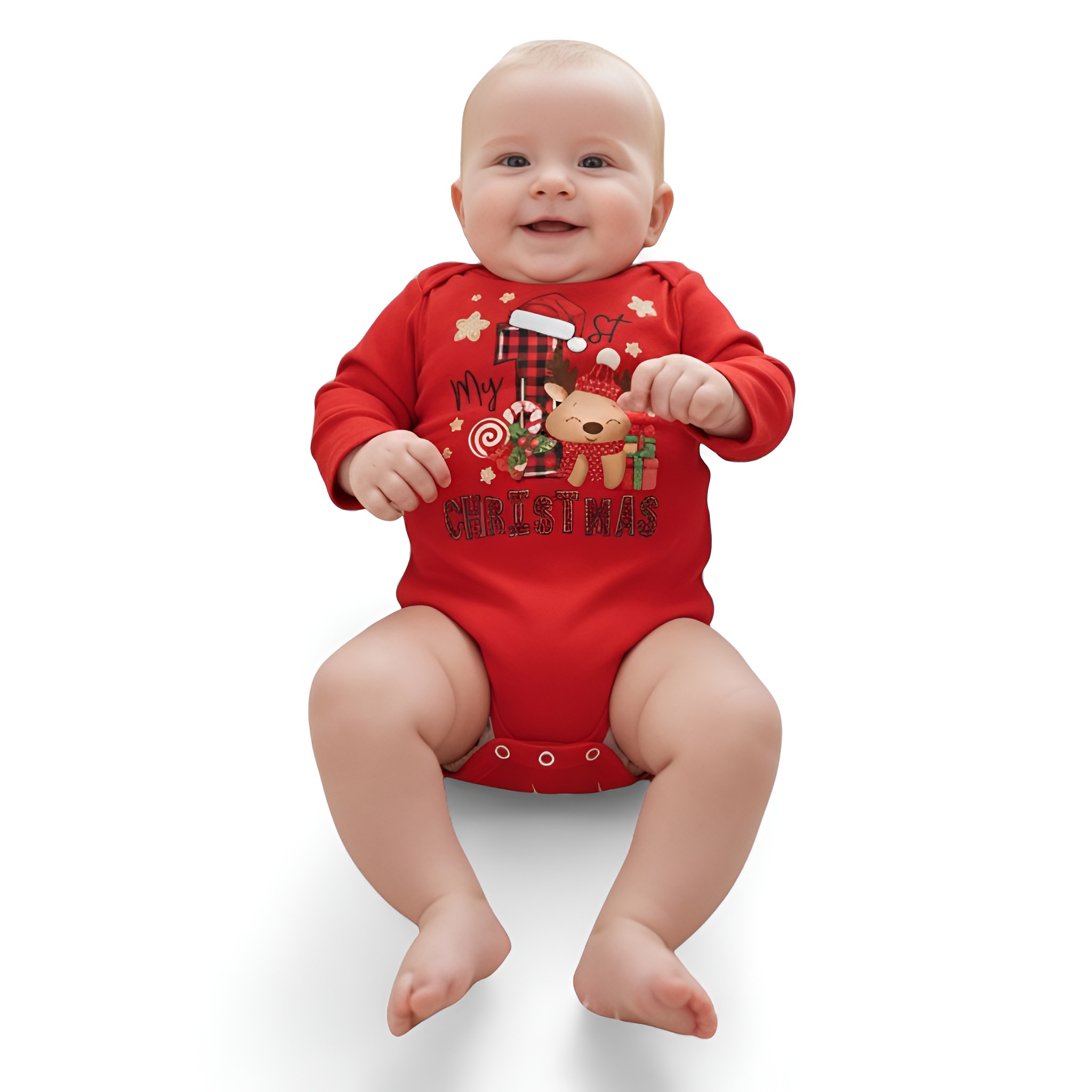 Baby Triangle Onesie With Christmas Jumpsuit