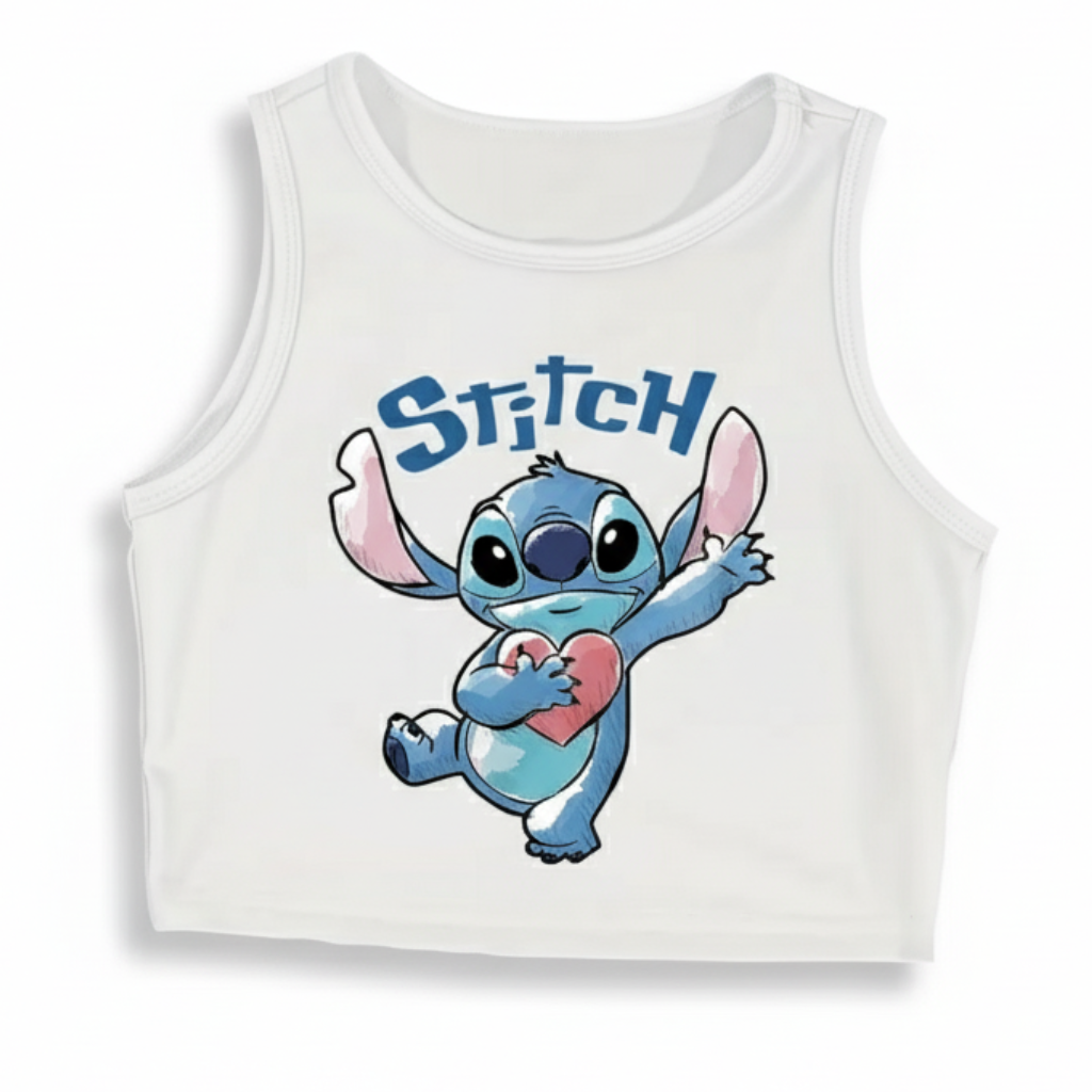 Cartoon Graphic Print Sleeveless Vest
