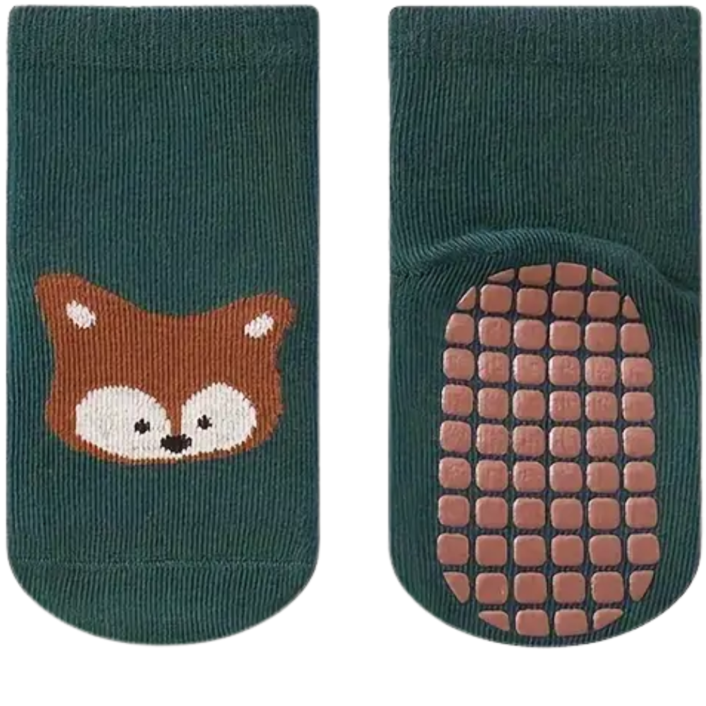 6 Pairs Of Non Slip Socks With Cartoon Animal Designs For Boys