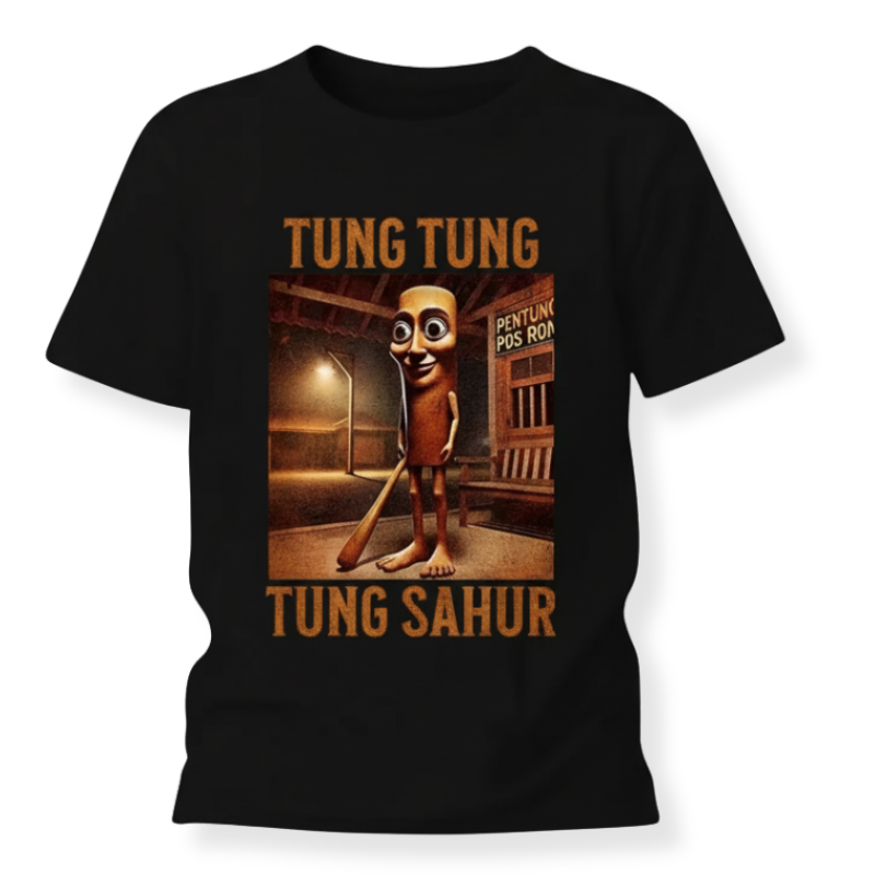 Tung Tung Sahur Cartoon Graphic T Shirt For Boys