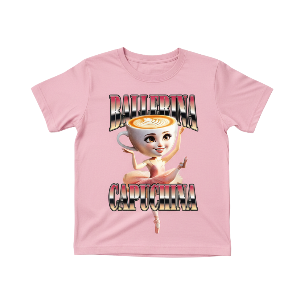 Graphic Print with Ballet Dancer And Cupcake Design Short Sleeve T-Shirt