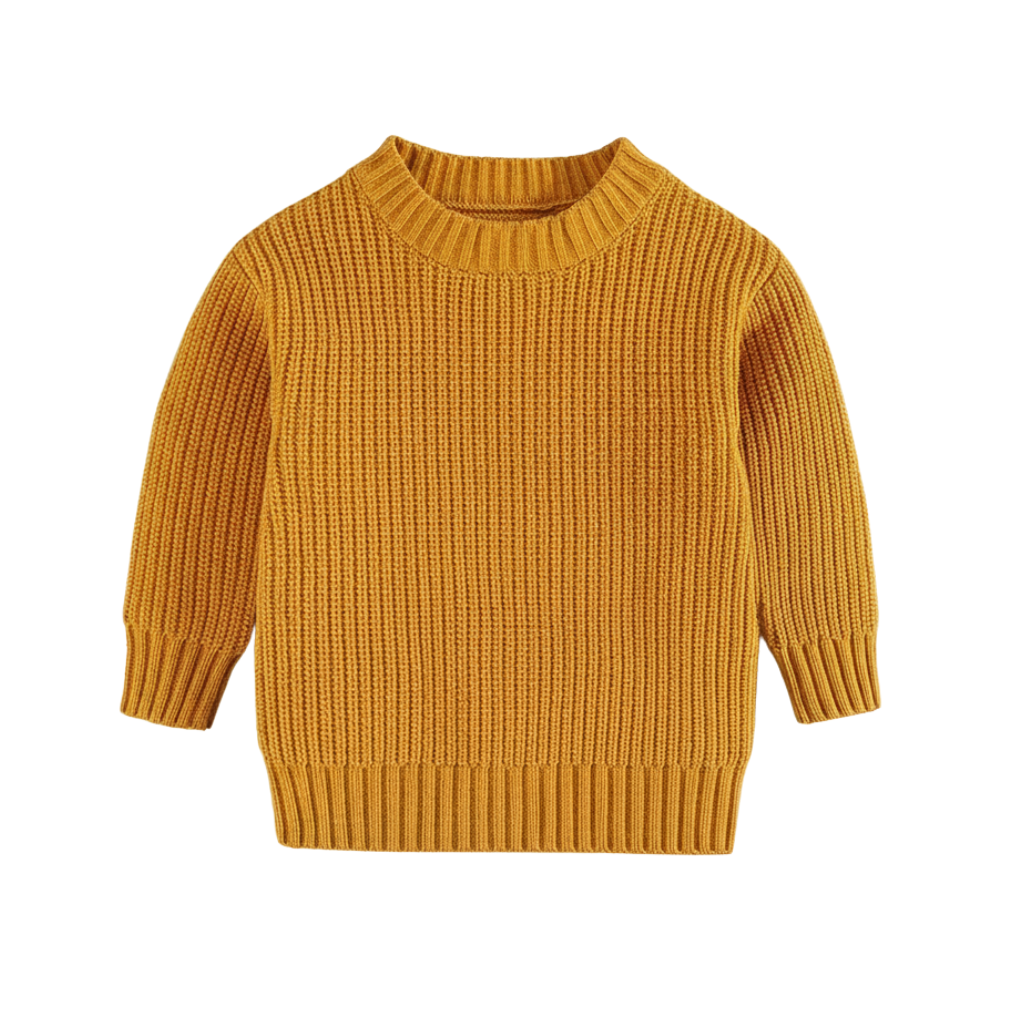 Long Sleeve Cable Knit Pullover For Baby With Button Closure