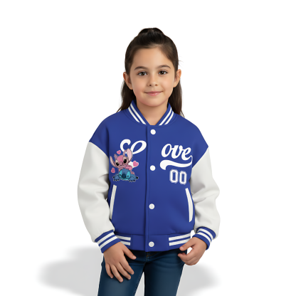 Personalized Stitch Baseball Jacket for Girls