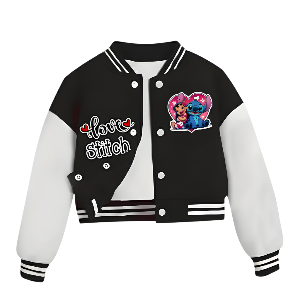 Casual Design Baseball Jacket For Girls