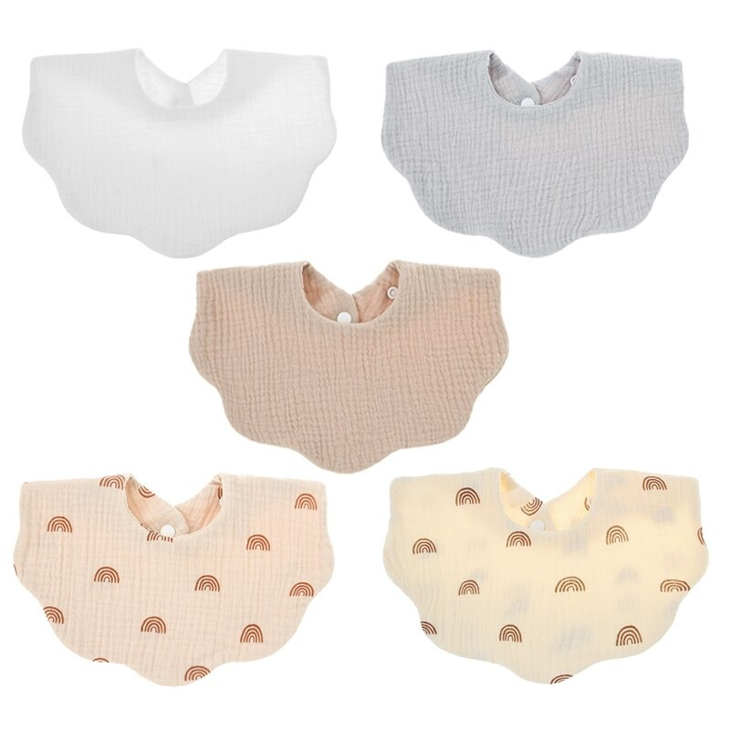 5Pcs Pure Cotton Baby Feeding Bibs-Children Cloth Shop