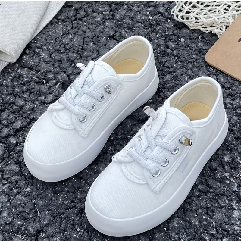 Casual Canvas Lace Up Sneakers For Kids