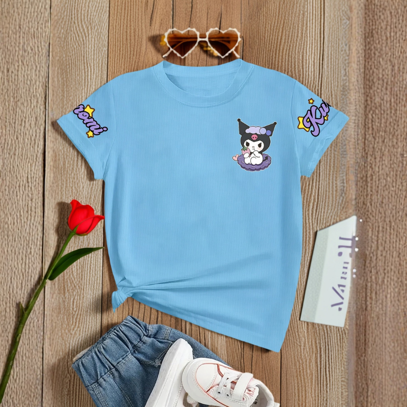 Kuromi Double Sided Fun Printed Short Sleeved T Shirt