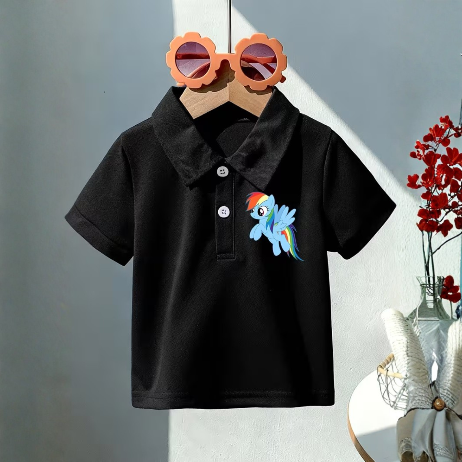 My Little Pony Rainbow Dash Printed Double Side Polo T Shirt For Girls