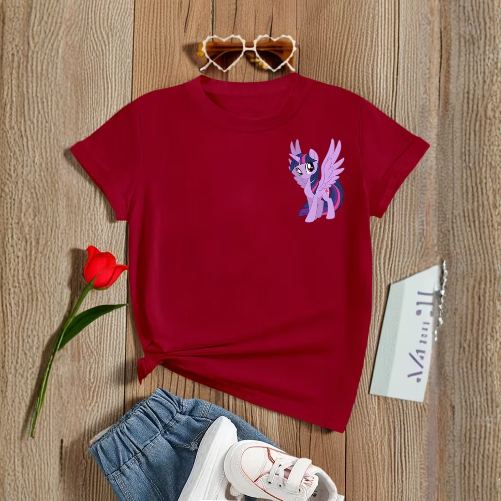 Twilight Sparkle Cartoon Printed Short Sleeve T Shirt For Girls