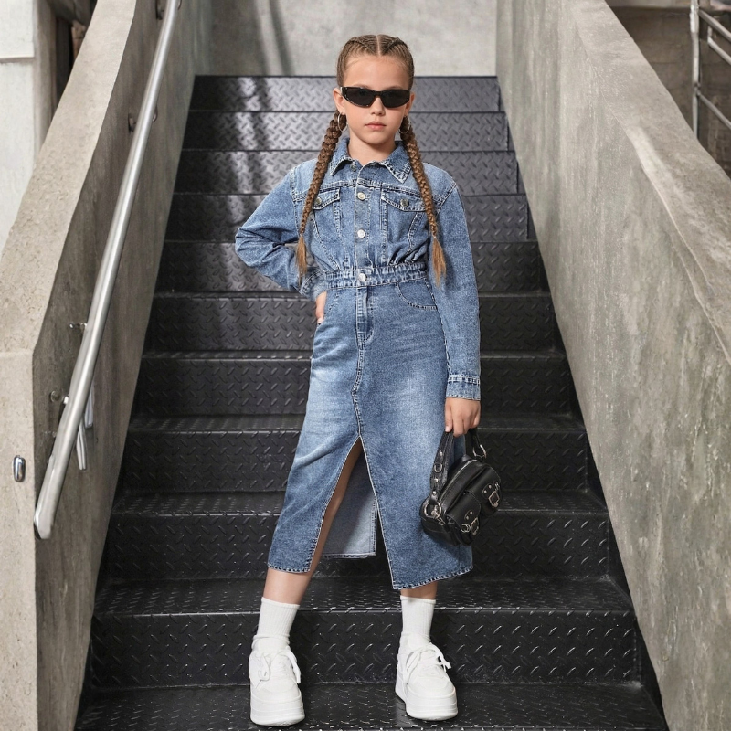 Casual Fitted Denim Dress