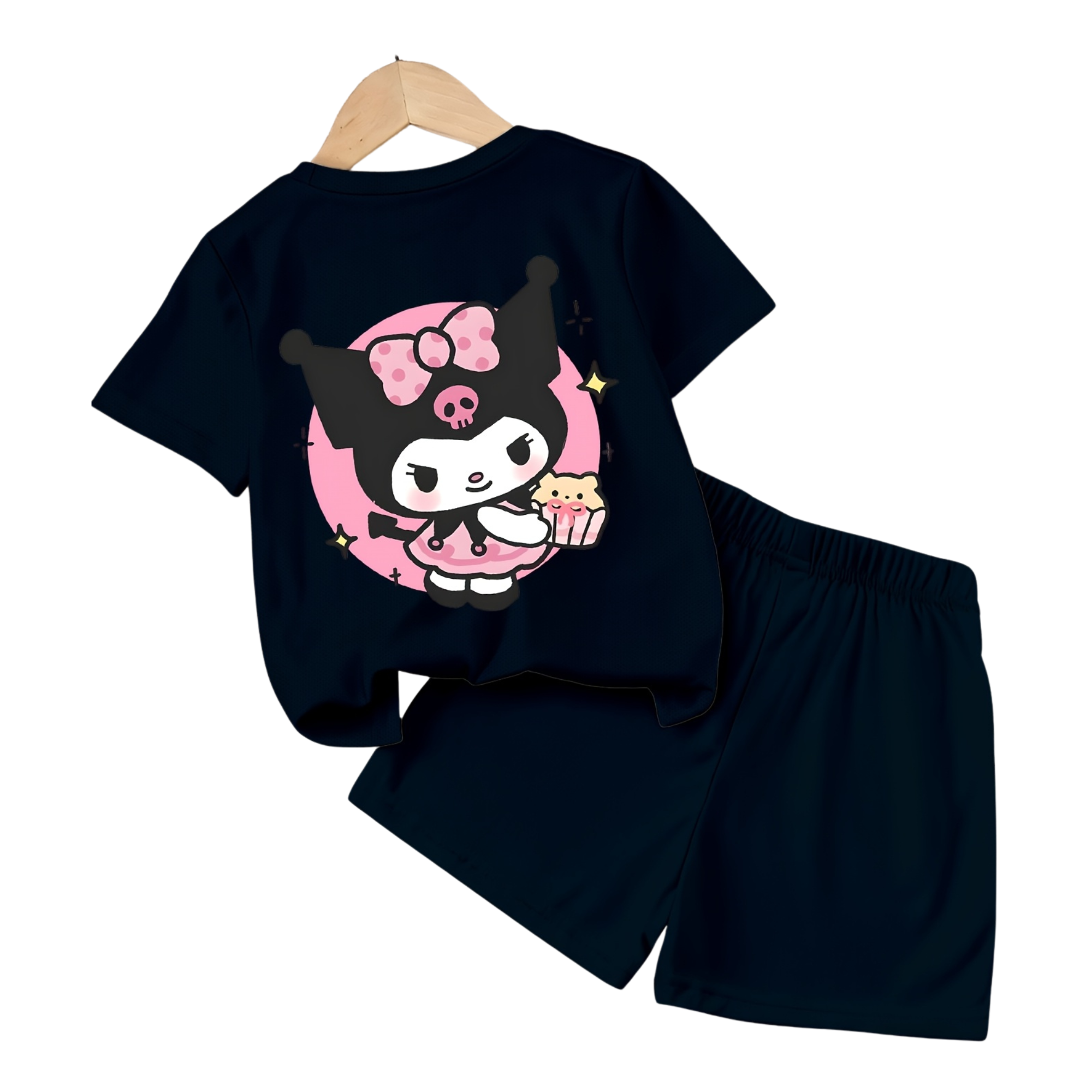 Kuromi Design Printed Soft And Comfortable 2 Piece Set For Girls