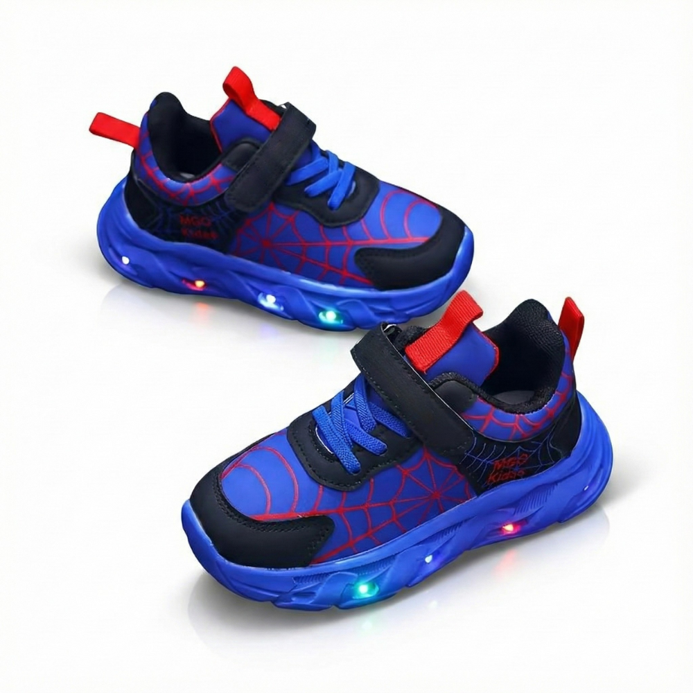 Kids Spider Web LED Sport Shoes