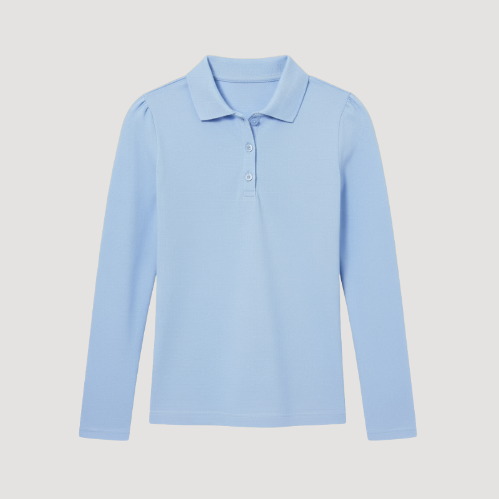 Girls Long Sleeve Pique Polo