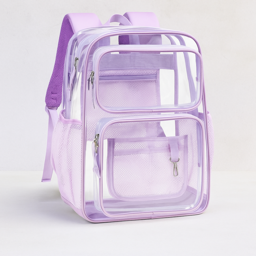 17 Inch Large Heavy Duty Clear Bookbag Backpack For School