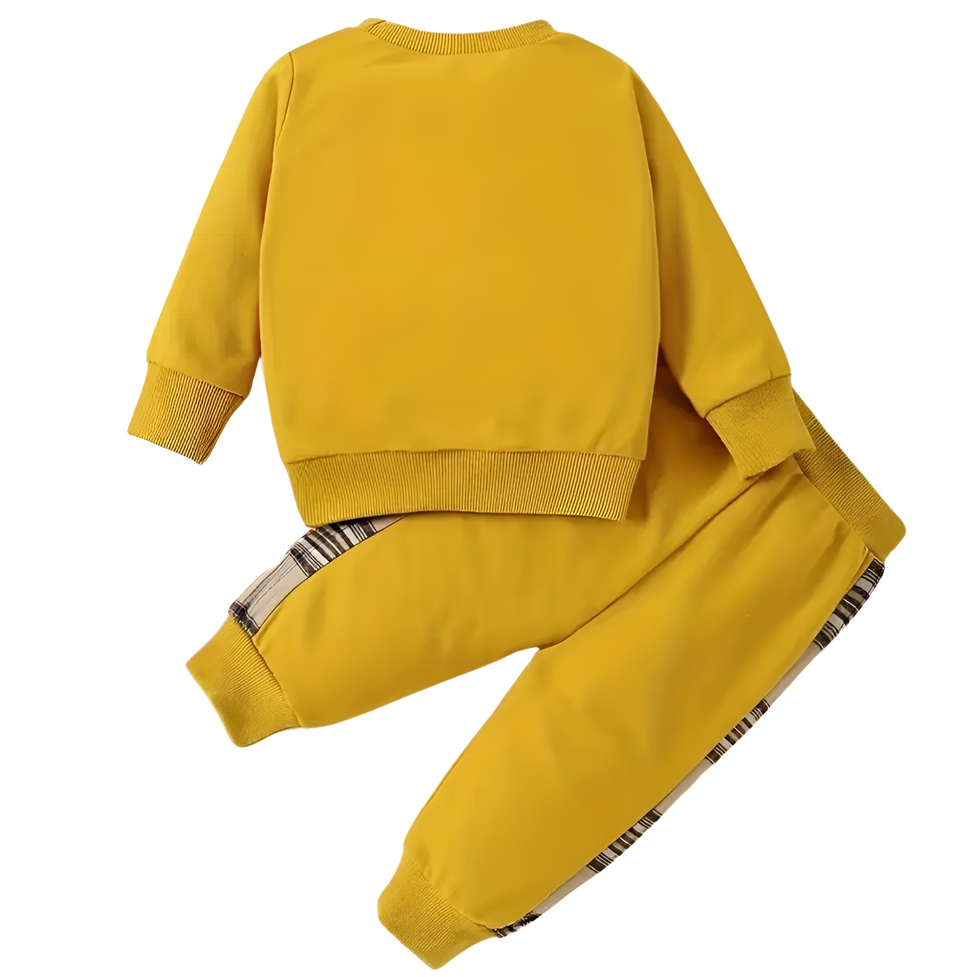 Baby Girls Round Neck Cartoon Print Long Sleeve Sweatshirt and Colorful Pants Two Piece Set