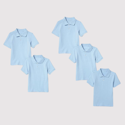Pack Of 5 Short Sleeve School Uniform Shirts For Toddlers