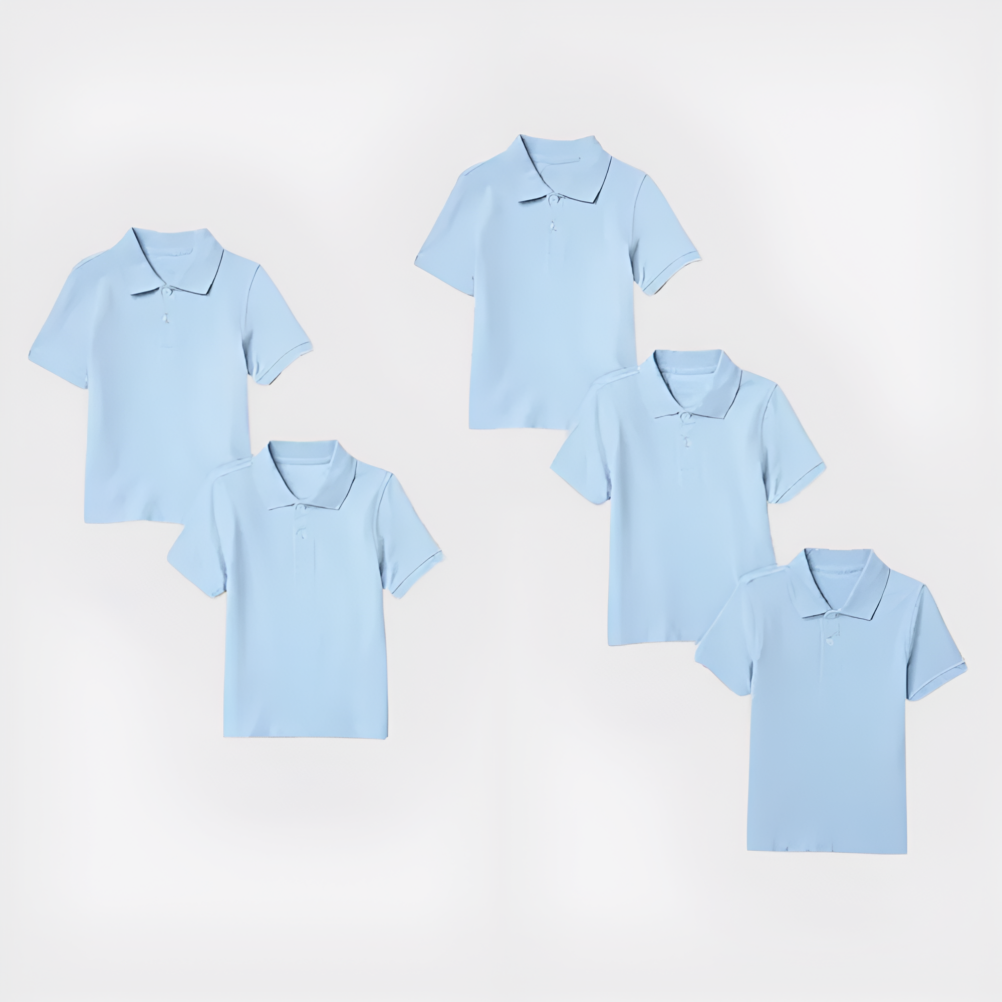 Pack Of 5 Short Sleeve School Uniform Shirts For Toddlers