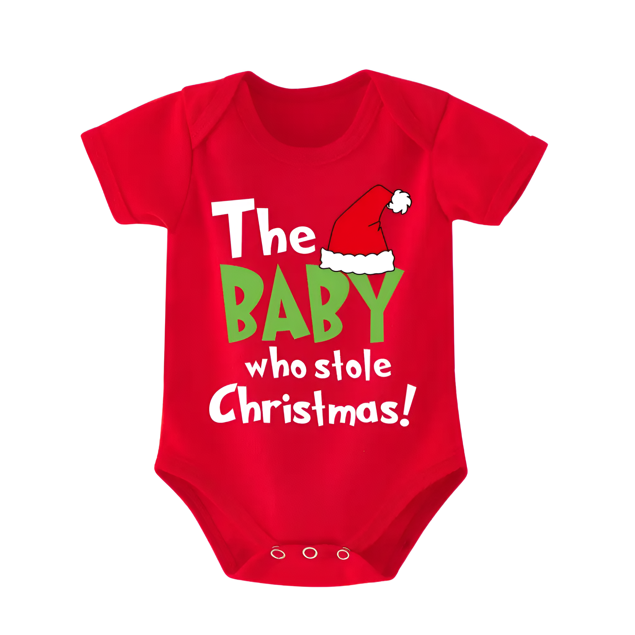 The Baby Who Stole Christmas Printed Baby Romper