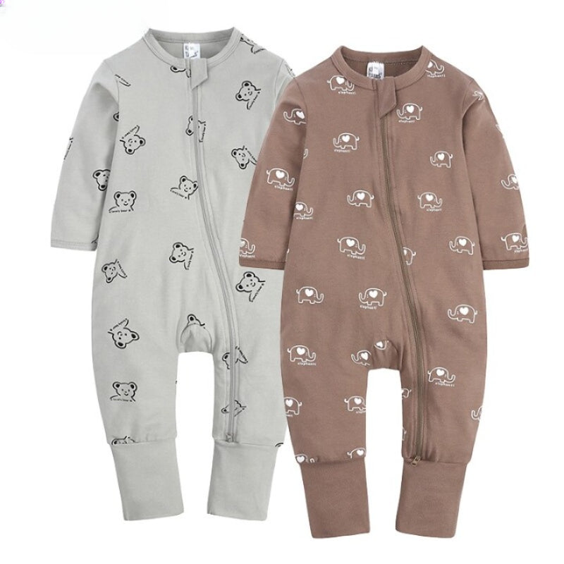 2Pcs Baby Girl Zipper Jumpsuit Cotton Rompers-Children Cloth Shop