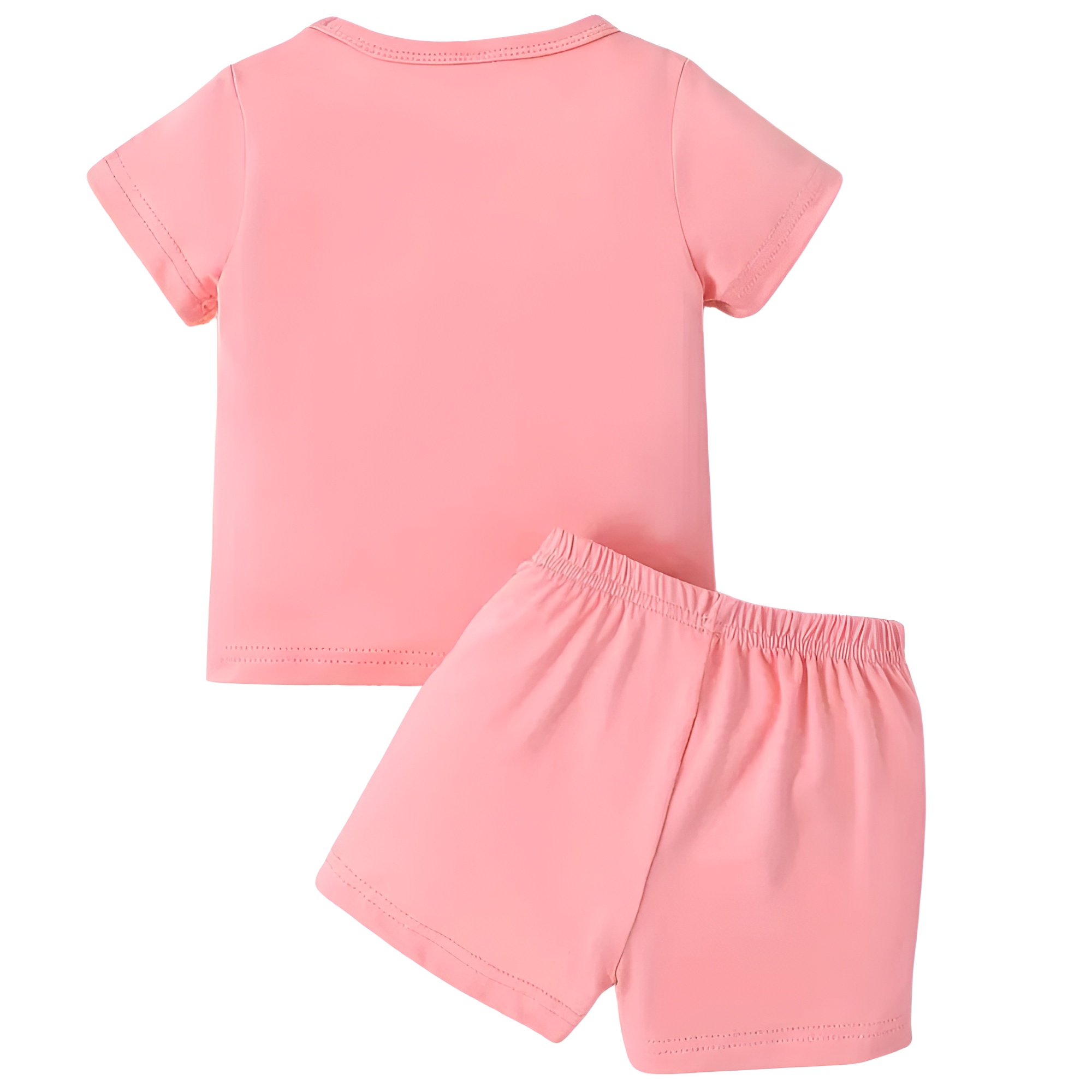 Toddler And Infant Girls Round Neck Letter Print Short Sleeve Top Shorts Casual Two Piece Set