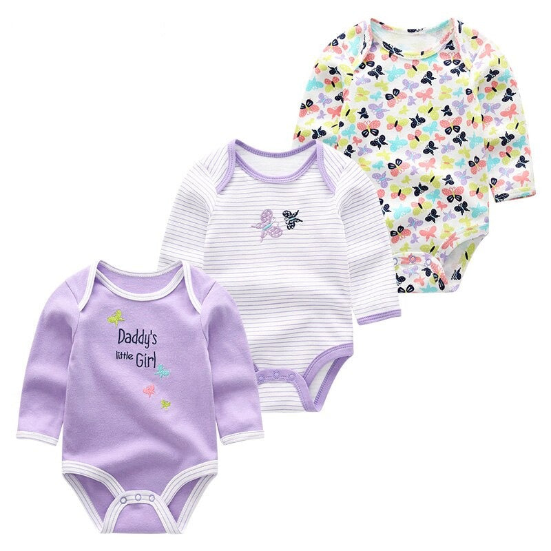 3Pcs Cotton Bodysuit Baby Rompers Set-Children Cloth Shop