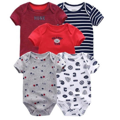 5Pcs Multicolor Unicorn Girls Bodysuit Sets-Children Cloth Shop