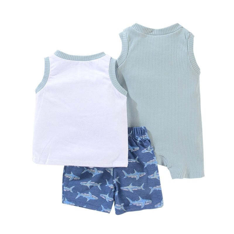 3Pcs Summer Top Jacket & Pant Romper Set-Children Cloth Shop