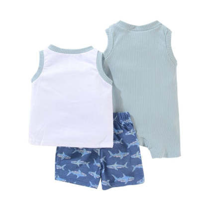 3Pcs Summer Top Jacket & Pant Romper Set-Children Cloth Shop