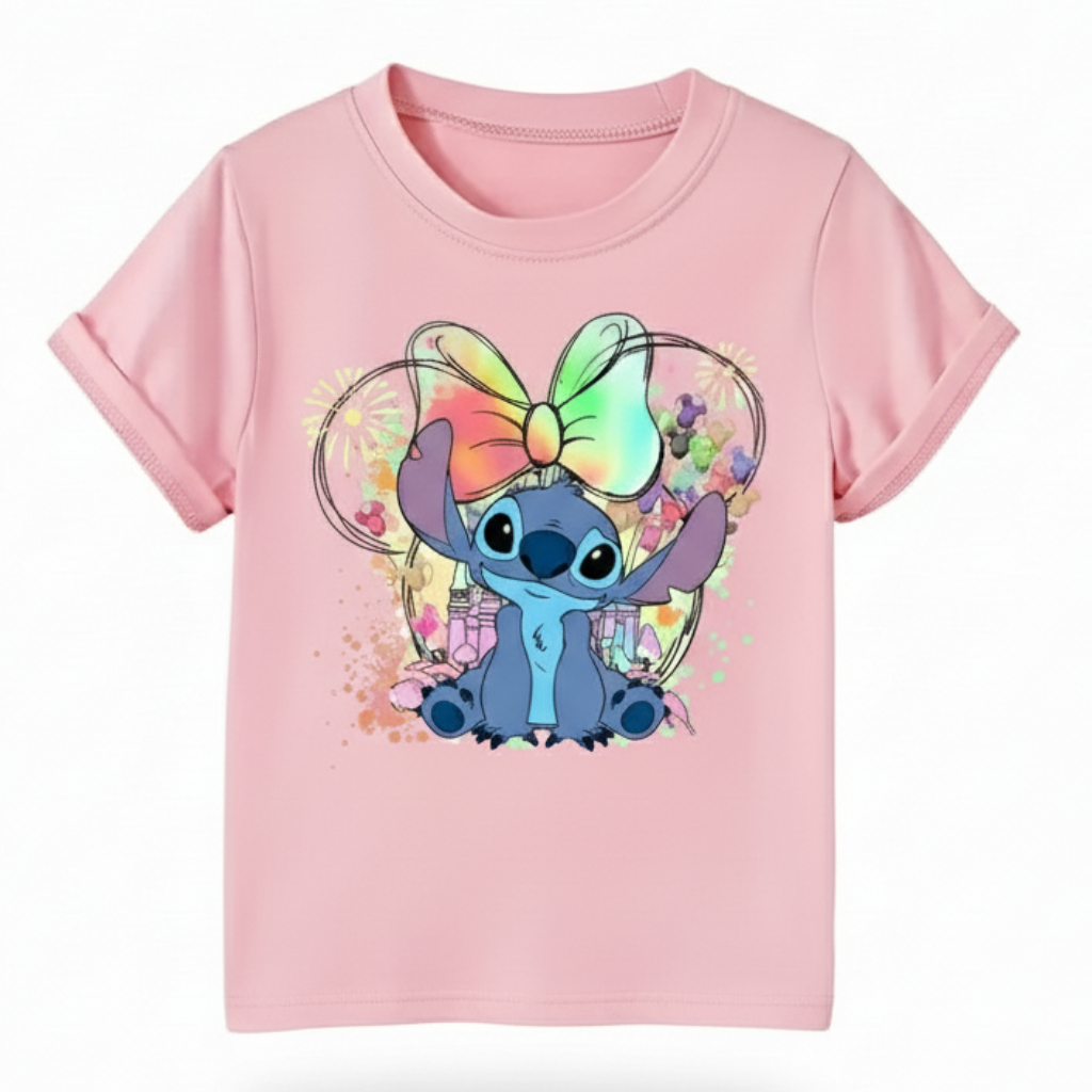 Kids Summer Cartoon Printed T Shirt with Short Sleeves