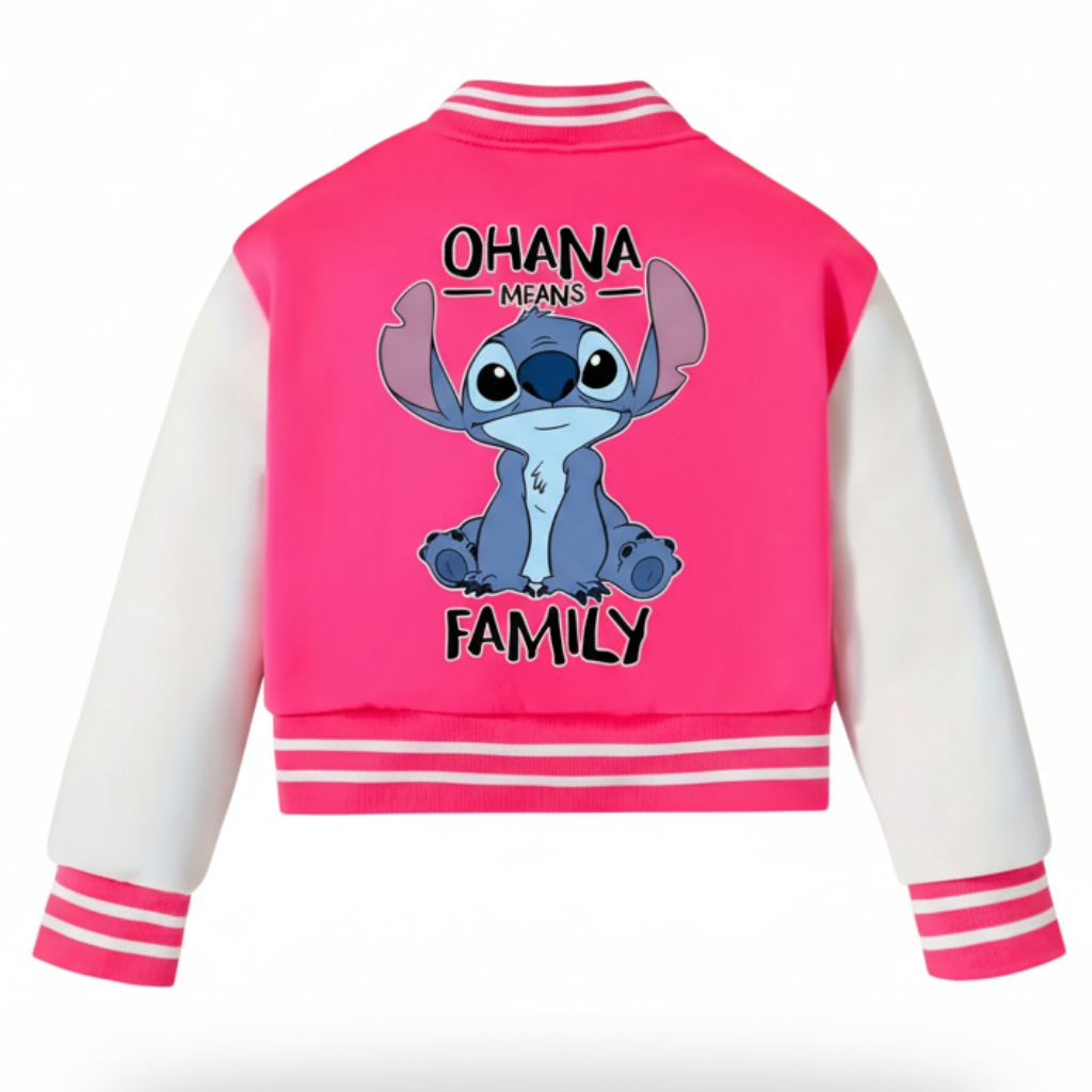 Ohana Family Printed Baseball Jacket