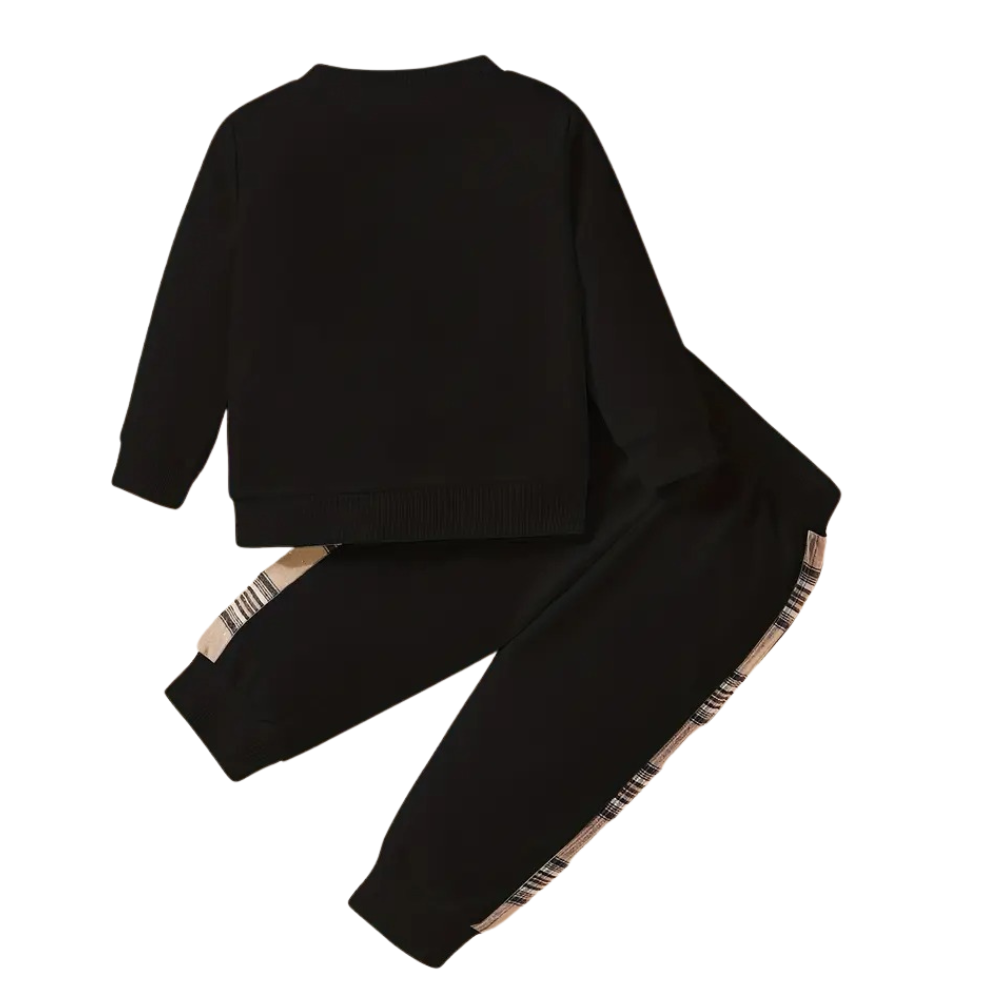 Bear Embroidery Toddler Two Piece Outfit Set