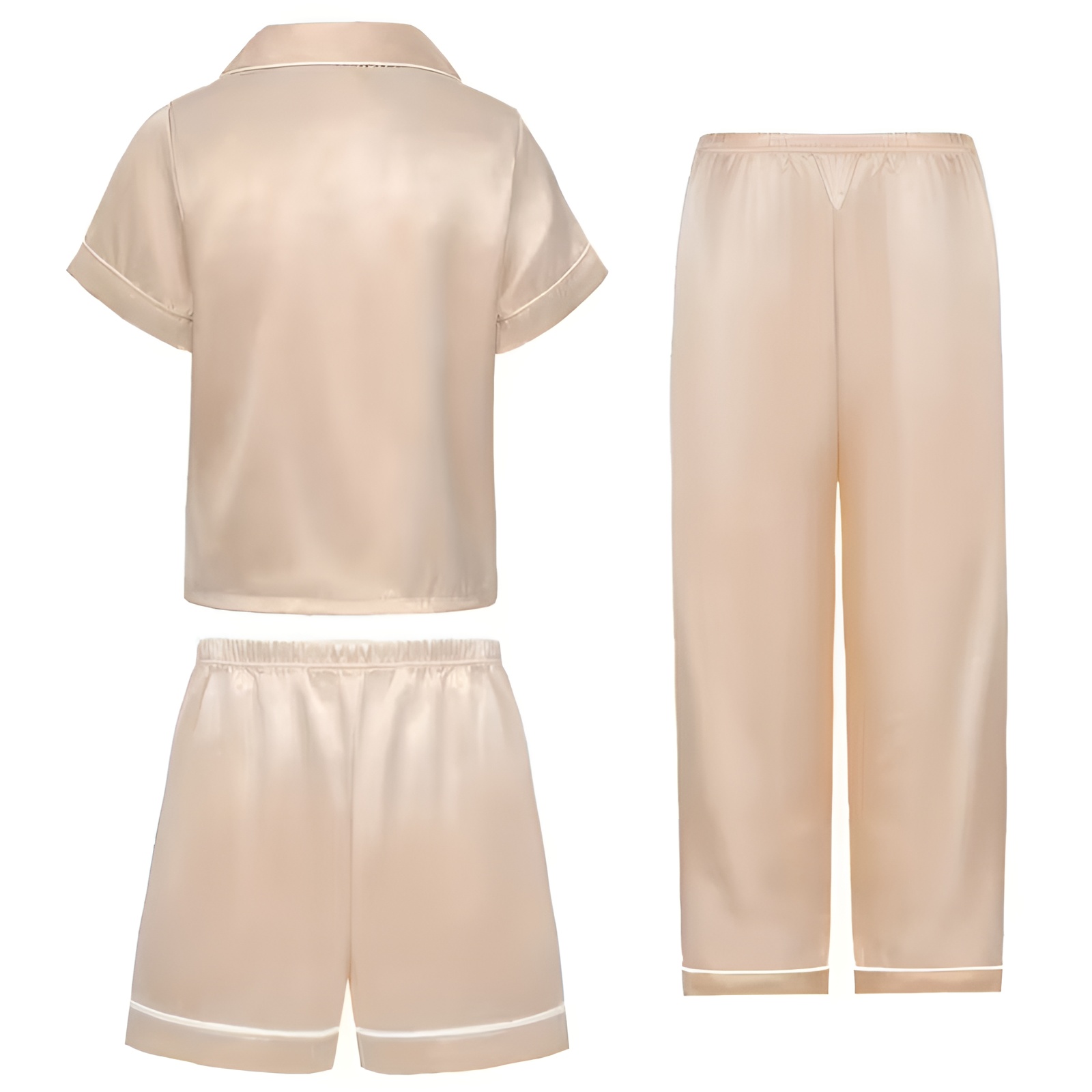 Autumn Satin Short Sleeve Pajama Set