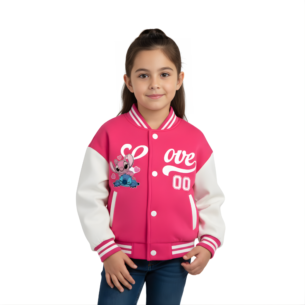Personalized Stitch Baseball Jacket for Girls