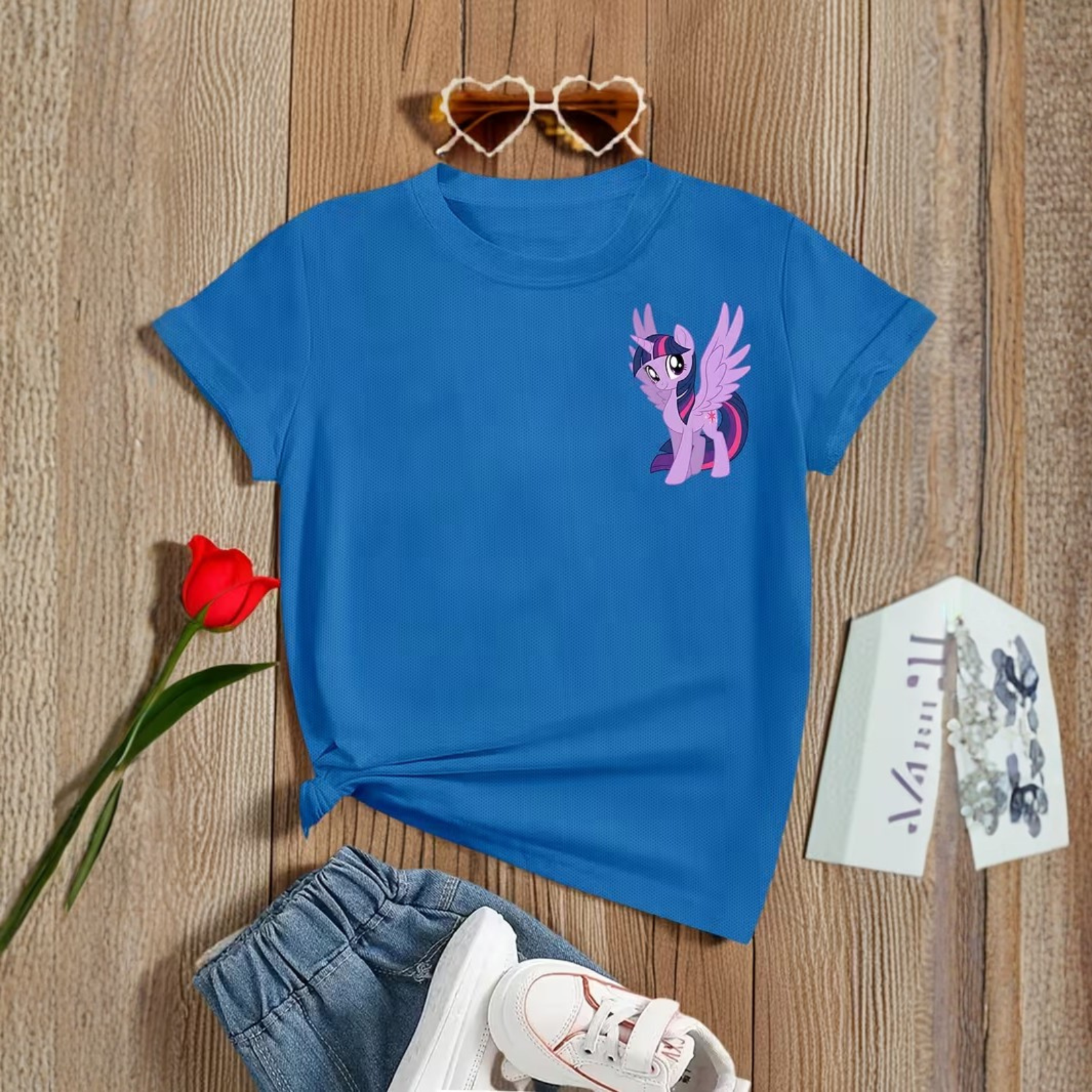 Twilight Sparkle Cartoon Printed Short Sleeve T Shirt For Girls