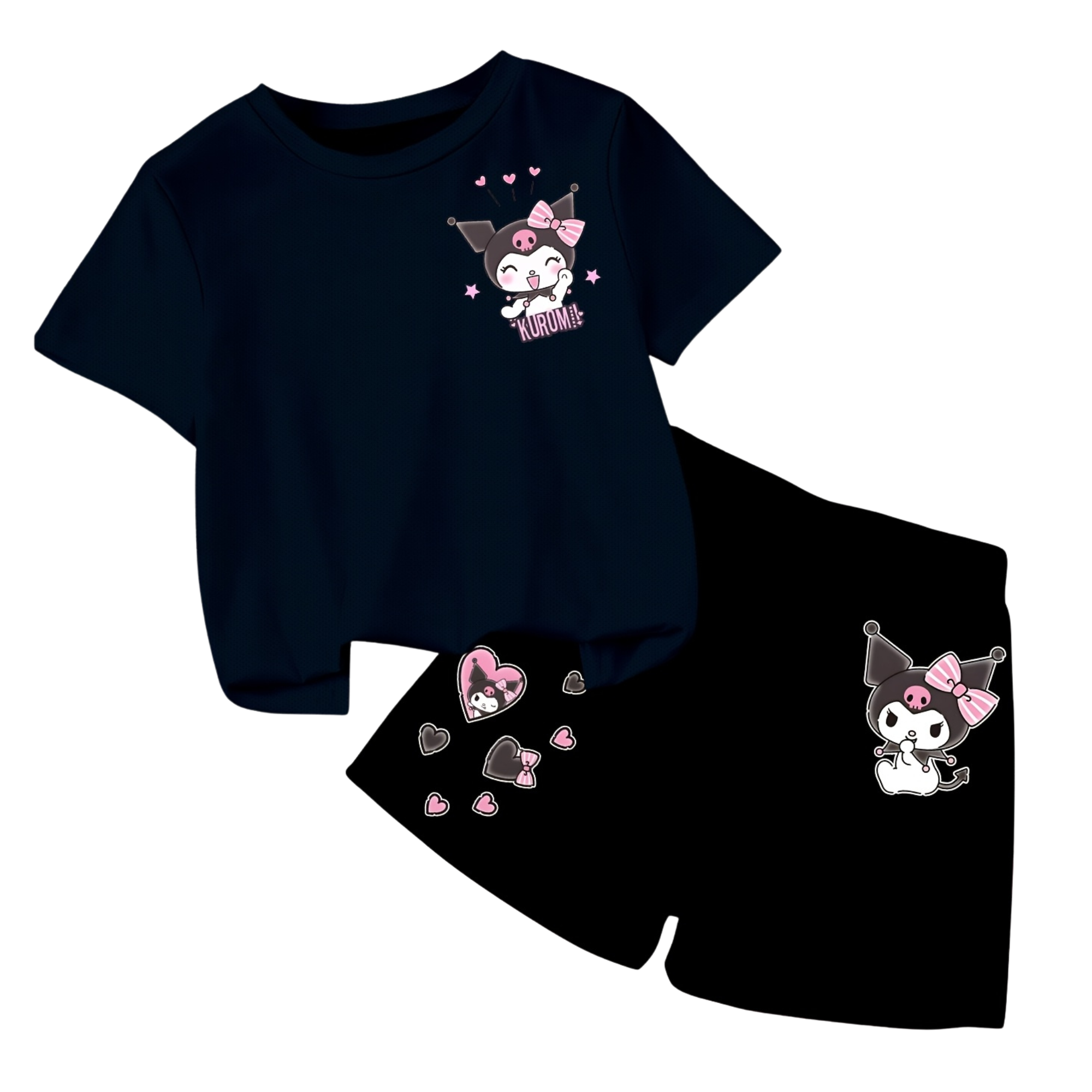 Kuromi Design Printed Soft And Comfortable 2 Piece Set For Girls
