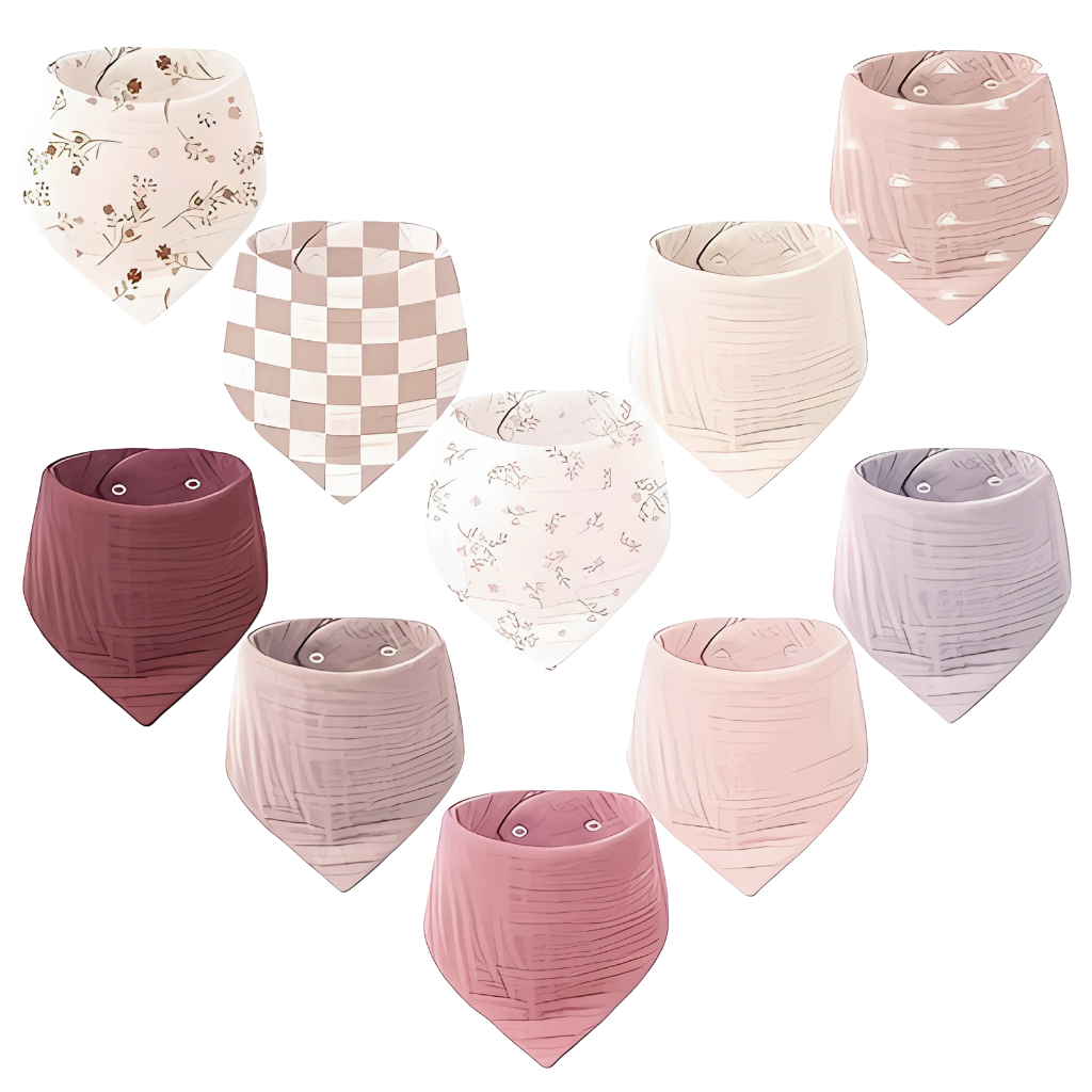 10 Pack Baby Bandana Drool Bibs 100% Cotton For Unisex Boys And Girls
