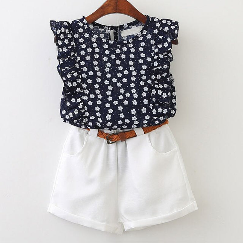 Summer Girls New Cartoon T-shirt And Shorts-Children Cloth Shop