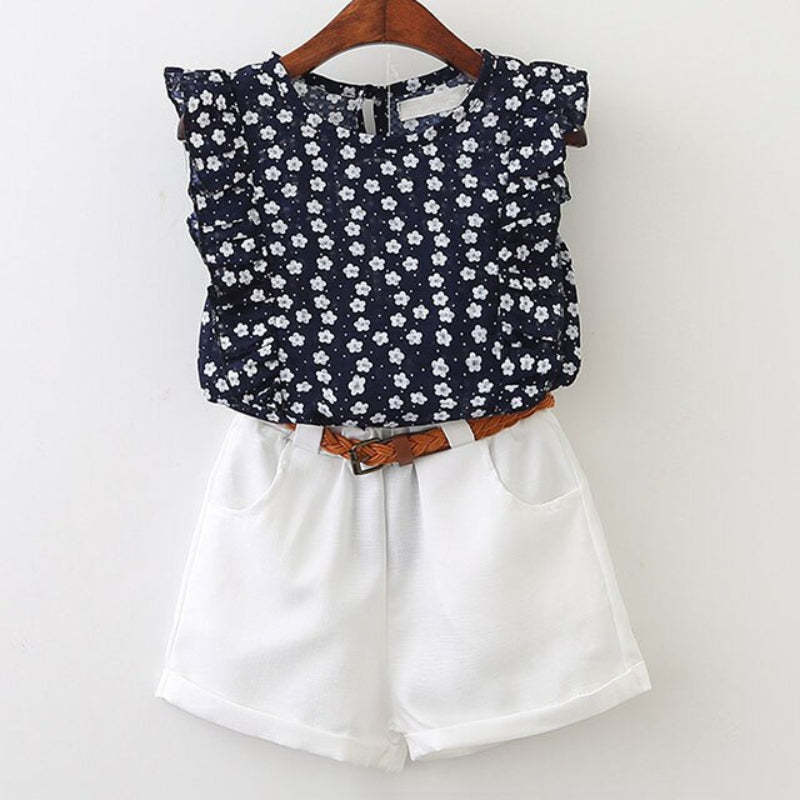 Summer Girls New Cartoon T-shirt And Shorts-Children Cloth Shop