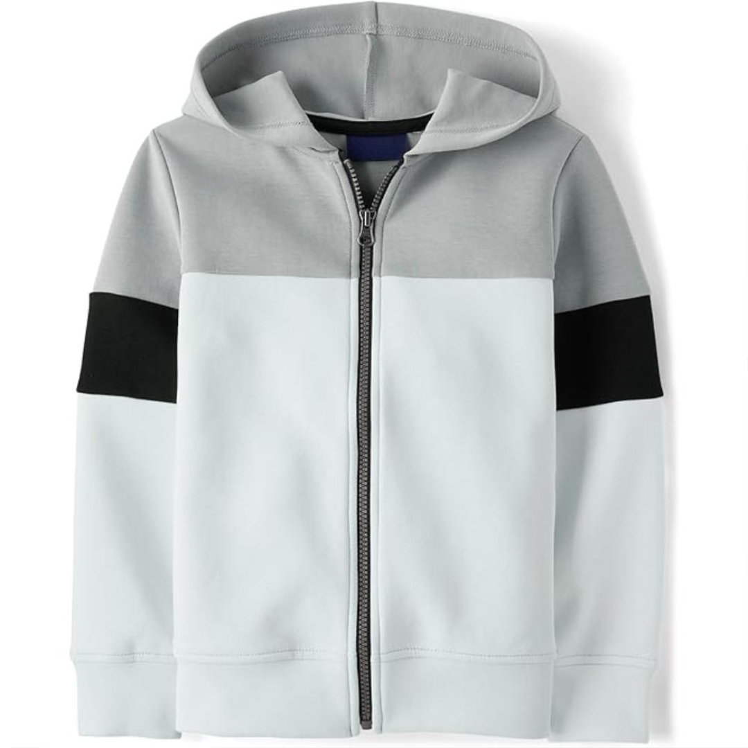 Long Sleeve Hooded Full Zip Front Sweatshirt For Boy