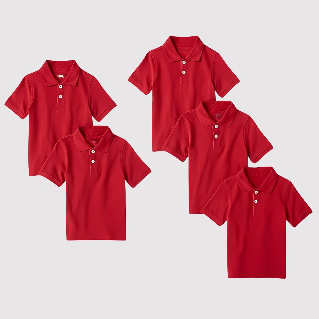 Pack Of 5 Short Sleeve School Uniform Shirts For Toddlers