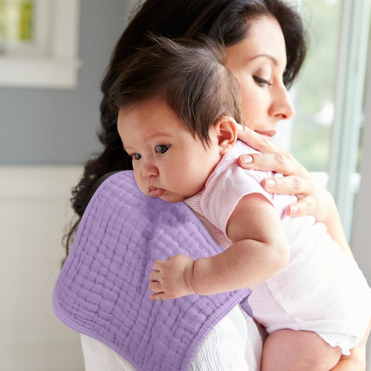 6 Pack Ultra Soft And Absorbent Six Layer Cotton Muslin Burp Cloths For Baby Spit Up And Drool