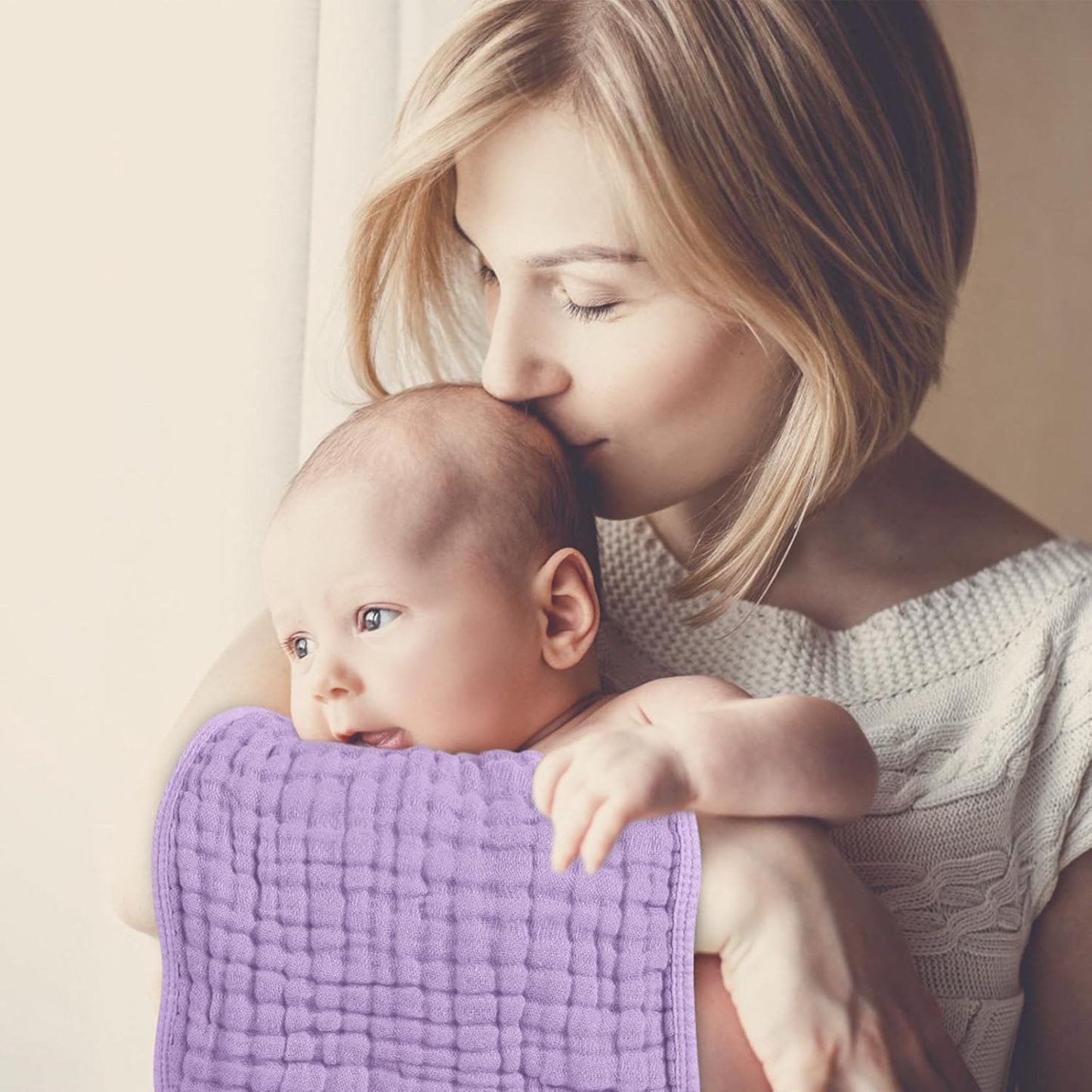 6 Pack Ultra Soft And Absorbent Six Layer Cotton Muslin Burp Cloths For Baby Spit Up And Drool