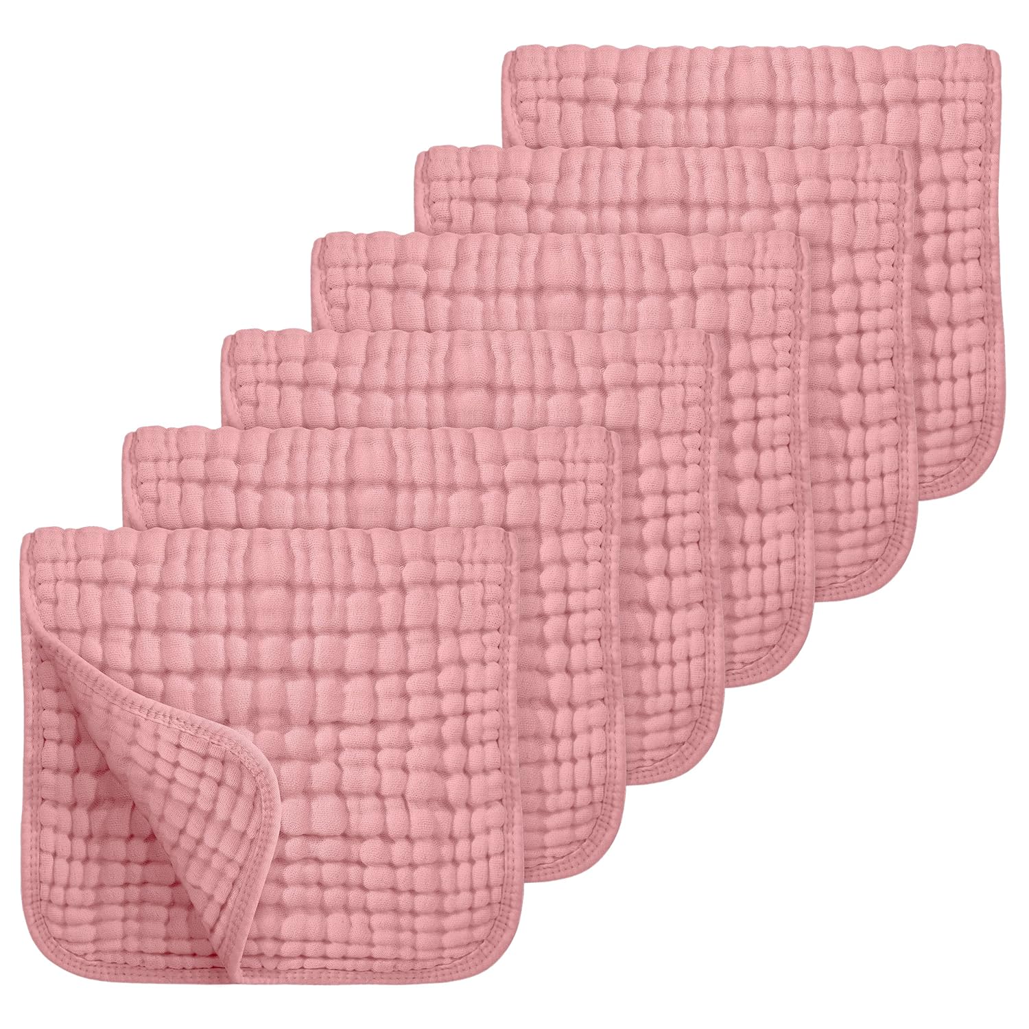 6 Pack Ultra Soft And Absorbent Six Layer Cotton Muslin Burp Cloths For Baby Spit Up And Drool