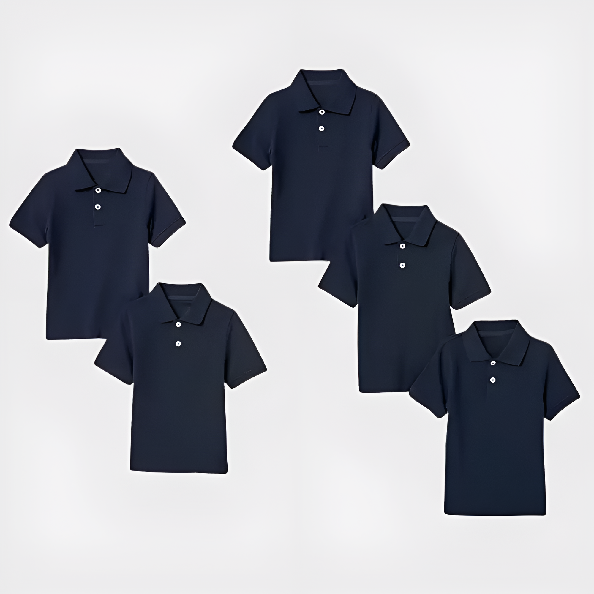 Pack Of 5 Short Sleeve School Uniform Shirts For Toddlers